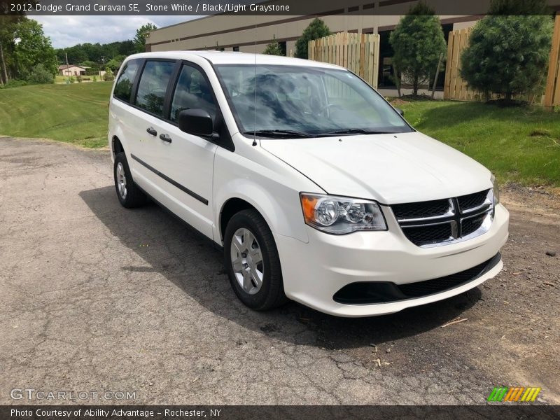 Stone White / Black/Light Graystone 2012 Dodge Grand Caravan SE