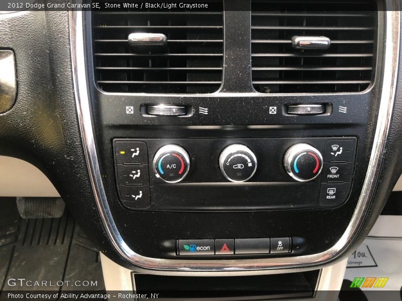 Stone White / Black/Light Graystone 2012 Dodge Grand Caravan SE