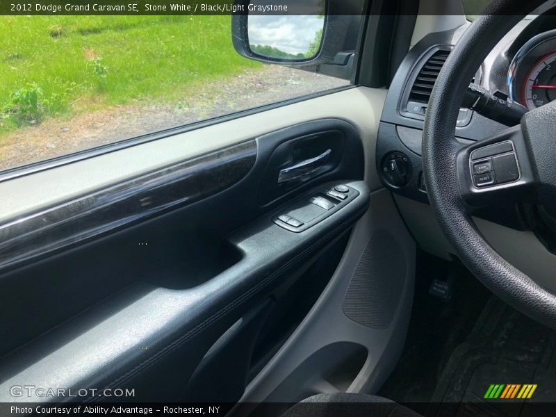 Stone White / Black/Light Graystone 2012 Dodge Grand Caravan SE