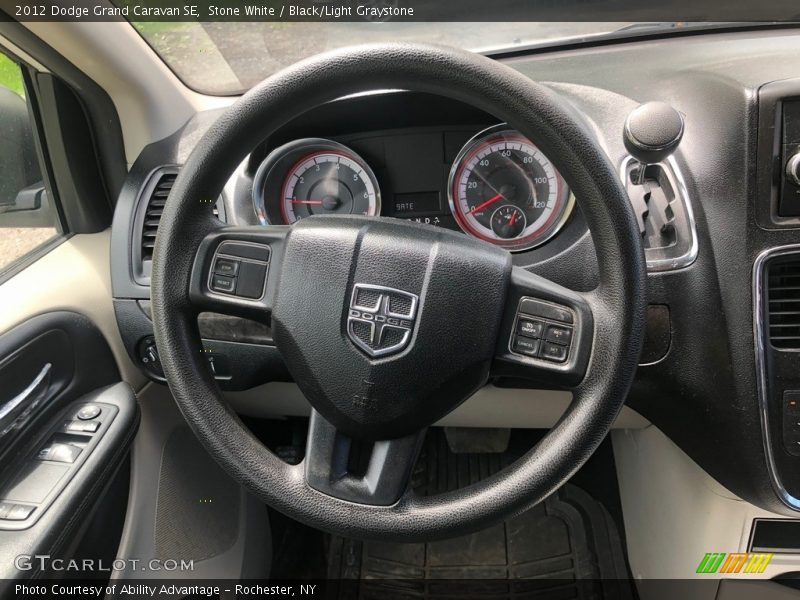 Stone White / Black/Light Graystone 2012 Dodge Grand Caravan SE
