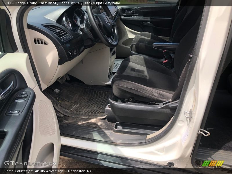 Stone White / Black/Light Graystone 2012 Dodge Grand Caravan SE