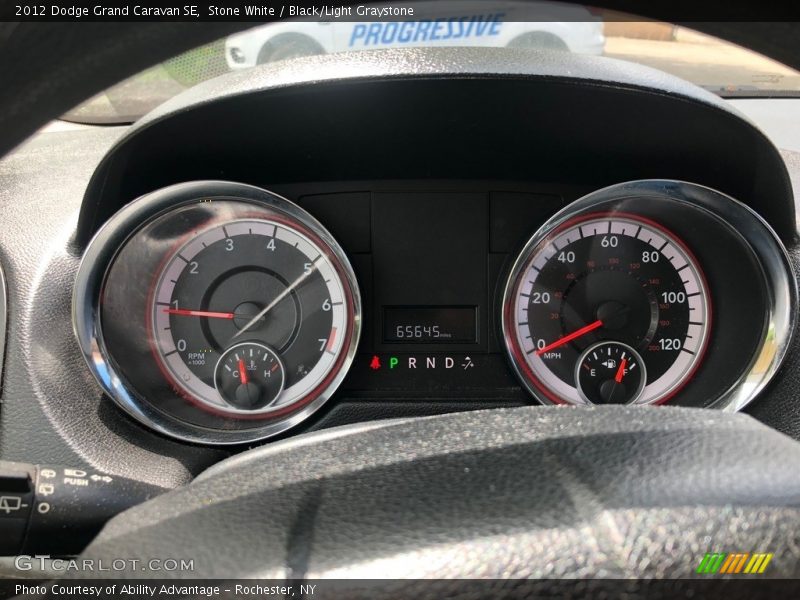 Stone White / Black/Light Graystone 2012 Dodge Grand Caravan SE