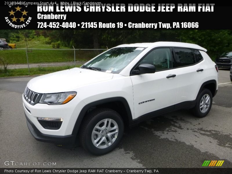 White / Black/Sandstorm 2018 Jeep Compass Sport 4x4
