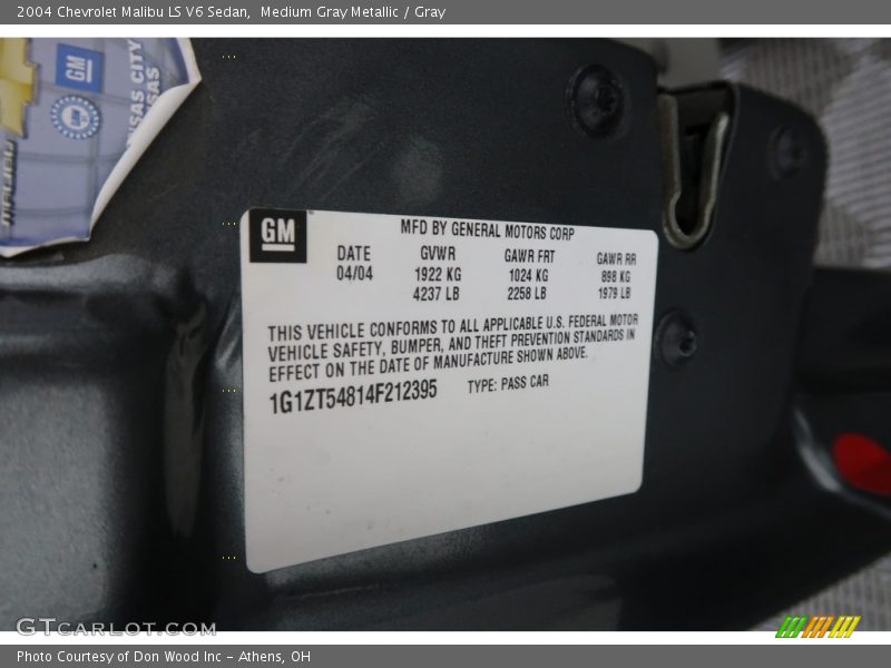 Medium Gray Metallic / Gray 2004 Chevrolet Malibu LS V6 Sedan