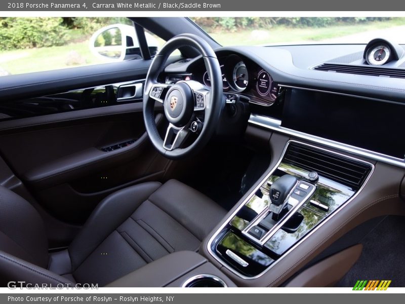 Carrara White Metallic / Black/Saddle Brown 2018 Porsche Panamera 4