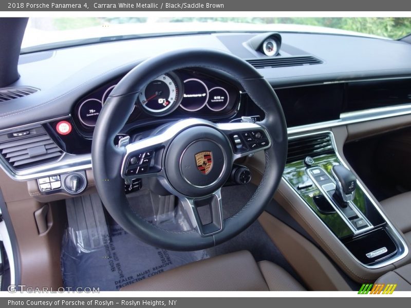 Carrara White Metallic / Black/Saddle Brown 2018 Porsche Panamera 4