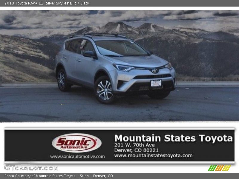 Silver Sky Metallic / Black 2018 Toyota RAV4 LE