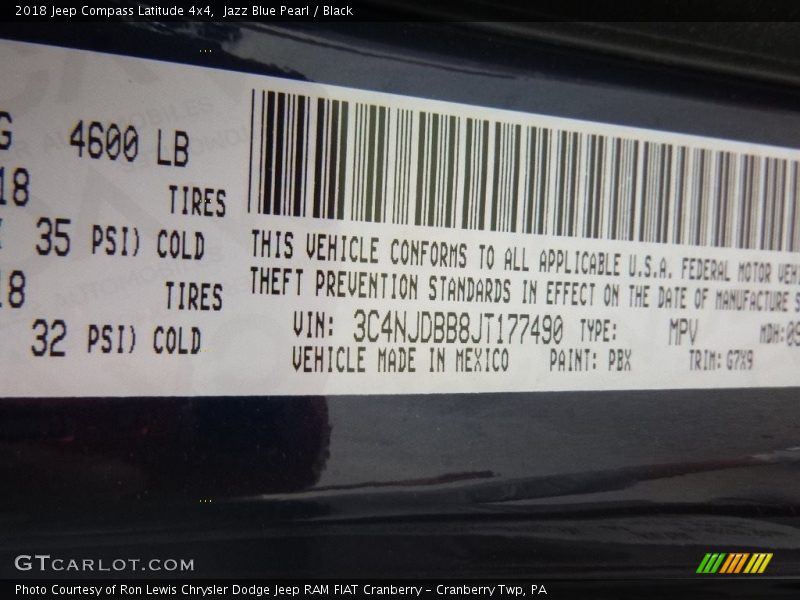 Jazz Blue Pearl / Black 2018 Jeep Compass Latitude 4x4