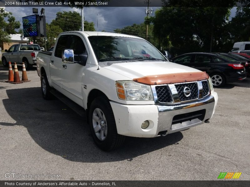 White / Sand/Steel 2004 Nissan Titan LE Crew Cab 4x4