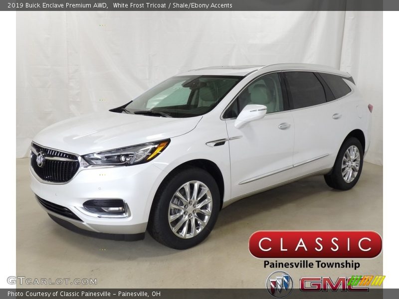 White Frost Tricoat / Shale/Ebony Accents 2019 Buick Enclave Premium AWD