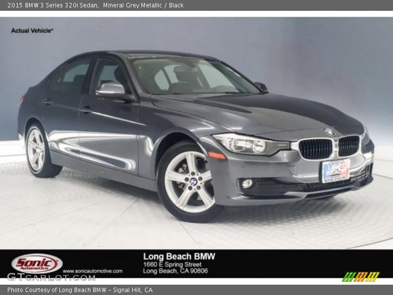 Mineral Grey Metallic / Black 2015 BMW 3 Series 320i Sedan