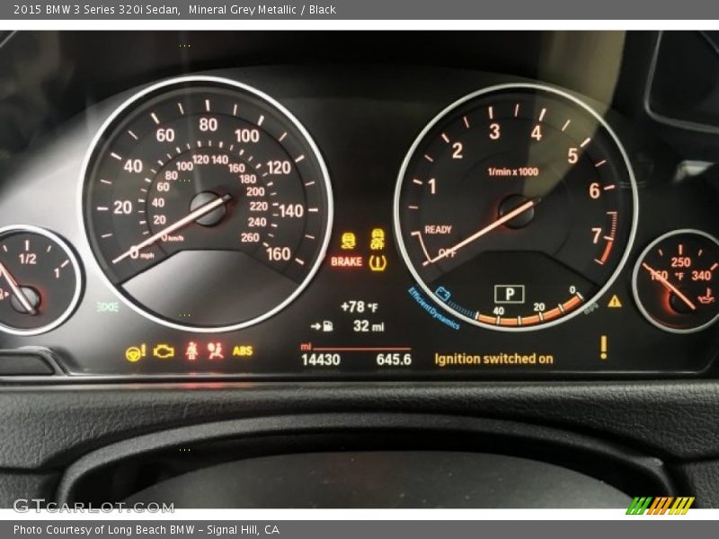 Mineral Grey Metallic / Black 2015 BMW 3 Series 320i Sedan