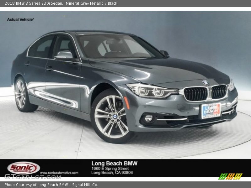 Mineral Grey Metallic / Black 2018 BMW 3 Series 330i Sedan