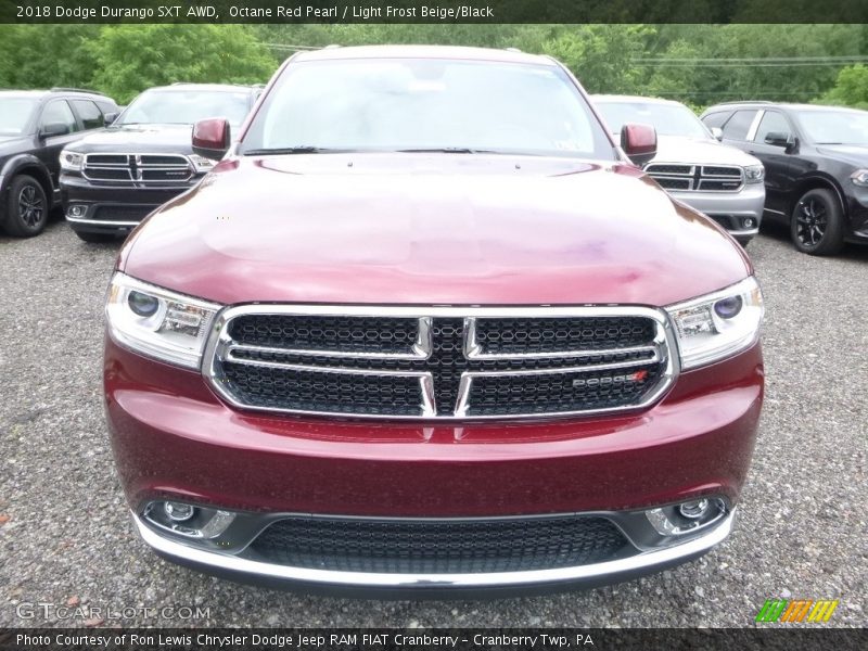Octane Red Pearl / Light Frost Beige/Black 2018 Dodge Durango SXT AWD