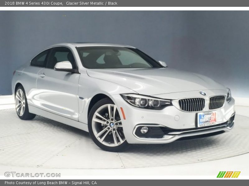 Glacier Silver Metallic / Black 2018 BMW 4 Series 430i Coupe