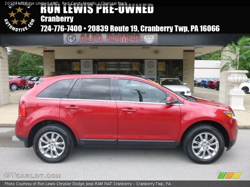 Red Candy Metallic / Charcoal Black 2012 Ford Edge Limited AWD