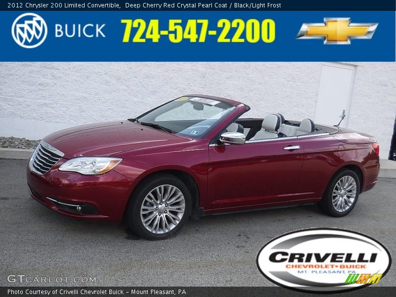Deep Cherry Red Crystal Pearl Coat / Black/Light Frost 2012 Chrysler 200 Limited Convertible