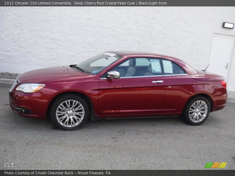 Deep Cherry Red Crystal Pearl Coat / Black/Light Frost 2012 Chrysler 200 Limited Convertible