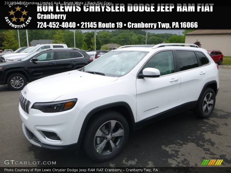 Bright White / Black/Ski Grey 2019 Jeep Cherokee Limited 4x4