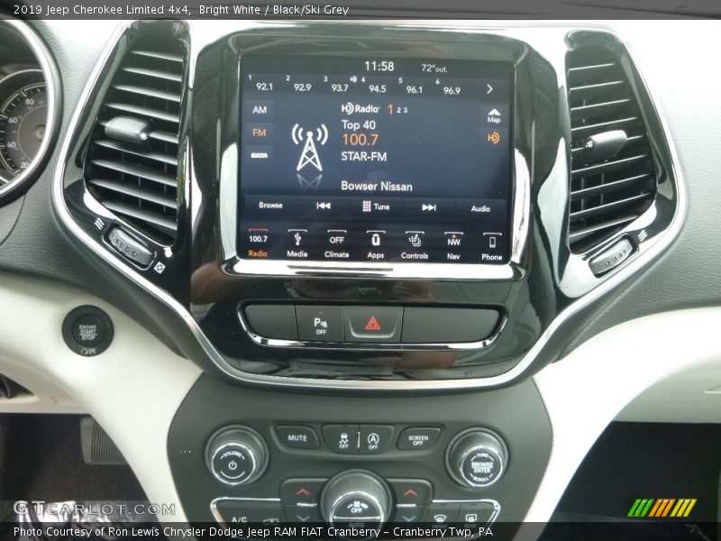 Bright White / Black/Ski Grey 2019 Jeep Cherokee Limited 4x4