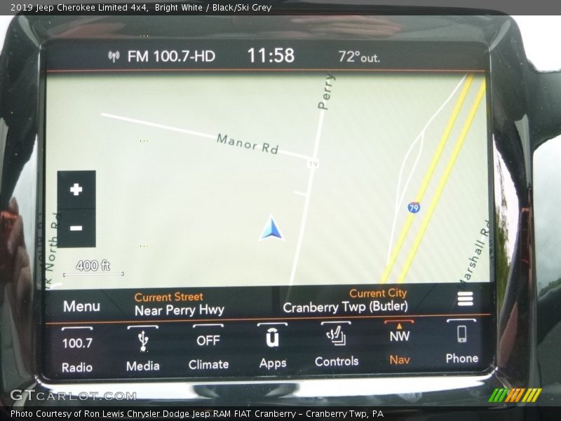Bright White / Black/Ski Grey 2019 Jeep Cherokee Limited 4x4