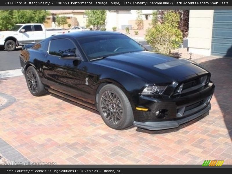 Black / Shelby Charcoal Black/Black Accents Recaro Sport Seats 2014 Ford Mustang Shelby GT500 SVT Performance Package Coupe