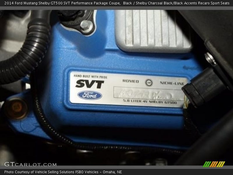 Black / Shelby Charcoal Black/Black Accents Recaro Sport Seats 2014 Ford Mustang Shelby GT500 SVT Performance Package Coupe