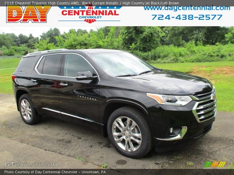 Black Currant Metallic / High Country Jet Black/Loft Brown 2018 Chevrolet Traverse High Country AWD