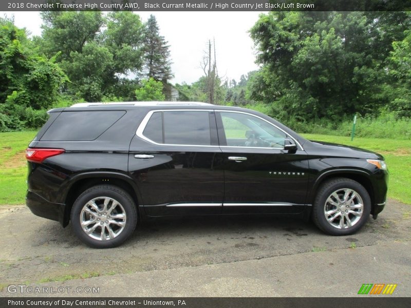 Black Currant Metallic / High Country Jet Black/Loft Brown 2018 Chevrolet Traverse High Country AWD