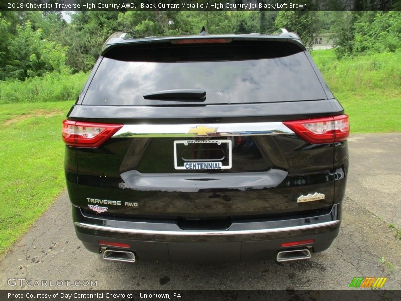 Black Currant Metallic / High Country Jet Black/Loft Brown 2018 Chevrolet Traverse High Country AWD