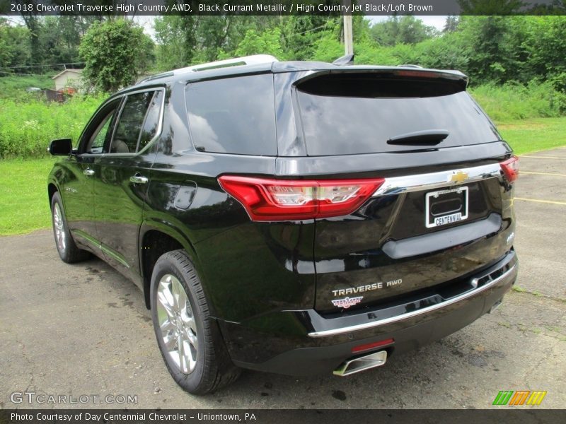 Black Currant Metallic / High Country Jet Black/Loft Brown 2018 Chevrolet Traverse High Country AWD