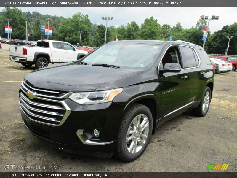 Black Currant Metallic / High Country Jet Black/Loft Brown 2018 Chevrolet Traverse High Country AWD