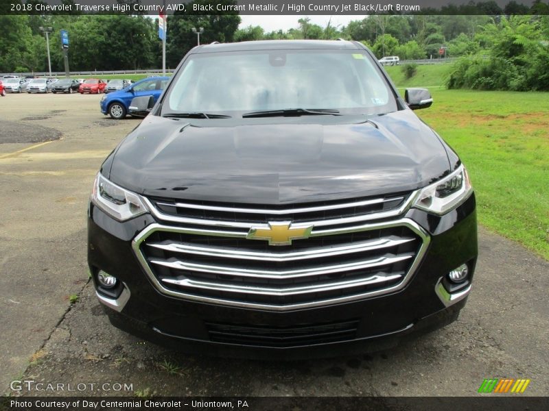 Black Currant Metallic / High Country Jet Black/Loft Brown 2018 Chevrolet Traverse High Country AWD