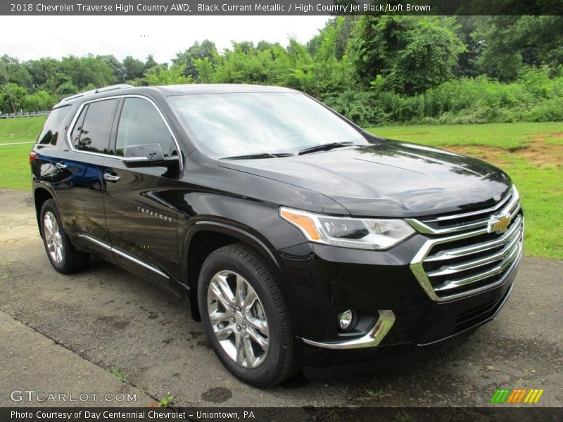 Black Currant Metallic / High Country Jet Black/Loft Brown 2018 Chevrolet Traverse High Country AWD