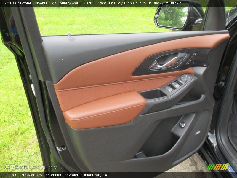 Black Currant Metallic / High Country Jet Black/Loft Brown 2018 Chevrolet Traverse High Country AWD