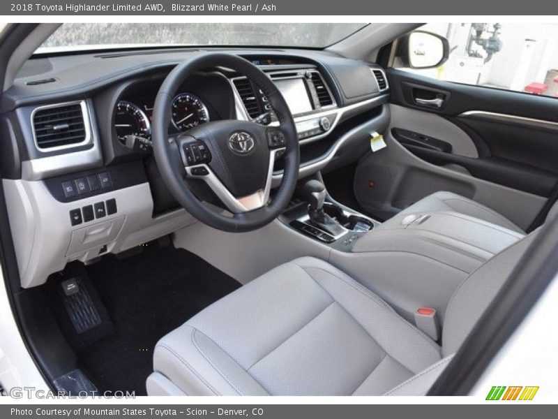 Blizzard White Pearl / Ash 2018 Toyota Highlander Limited AWD