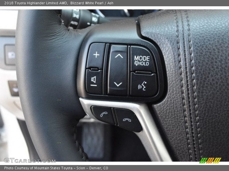 Blizzard White Pearl / Ash 2018 Toyota Highlander Limited AWD