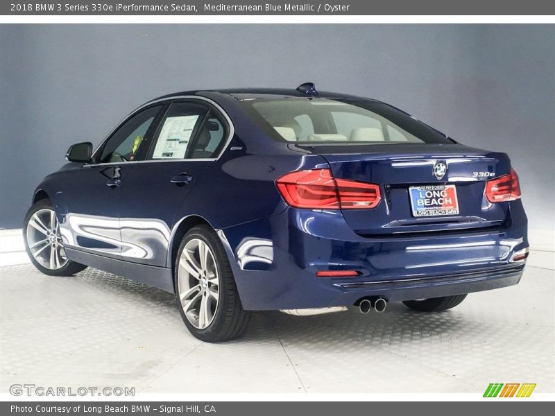 Mediterranean Blue Metallic / Oyster 2018 BMW 3 Series 330e iPerformance Sedan