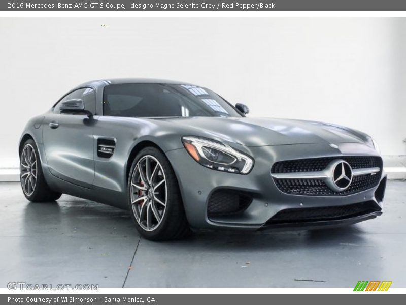 designo Magno Selenite Grey / Red Pepper/Black 2016 Mercedes-Benz AMG GT S Coupe