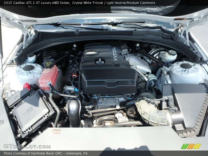 Crystal White Tricoat / Light Neutral/Medium Cashmere 2015 Cadillac ATS 2.0T Luxury AWD Sedan