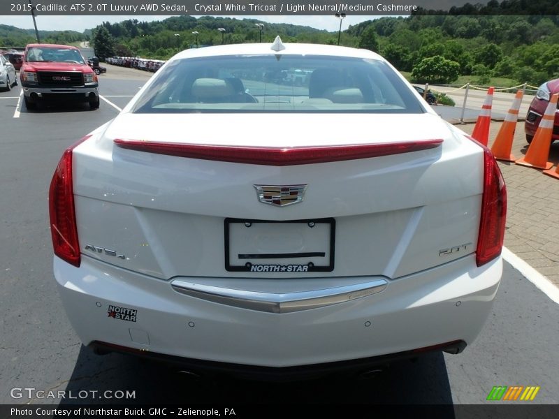 Crystal White Tricoat / Light Neutral/Medium Cashmere 2015 Cadillac ATS 2.0T Luxury AWD Sedan