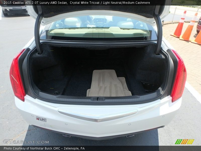 Crystal White Tricoat / Light Neutral/Medium Cashmere 2015 Cadillac ATS 2.0T Luxury AWD Sedan