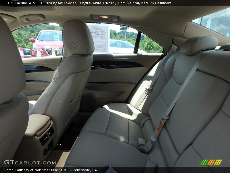 Crystal White Tricoat / Light Neutral/Medium Cashmere 2015 Cadillac ATS 2.0T Luxury AWD Sedan