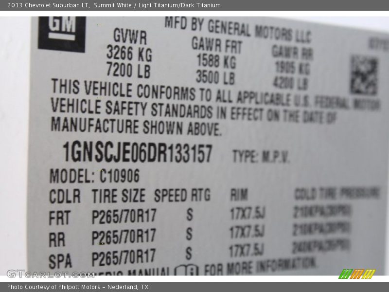 Summit White / Light Titanium/Dark Titanium 2013 Chevrolet Suburban LT