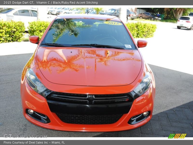 Vitamin C / Black/Ruby Red Accent Stitching 2015 Dodge Dart GT