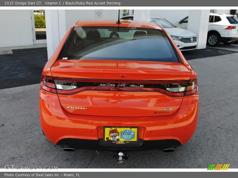 Vitamin C / Black/Ruby Red Accent Stitching 2015 Dodge Dart GT