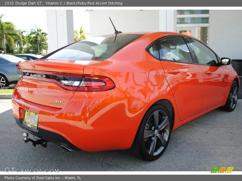 Vitamin C / Black/Ruby Red Accent Stitching 2015 Dodge Dart GT