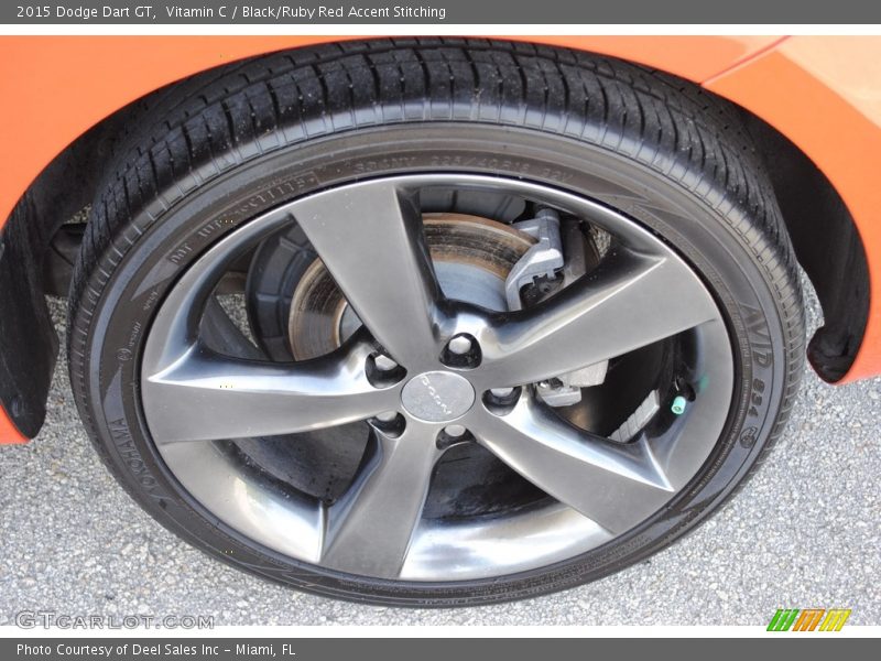 Vitamin C / Black/Ruby Red Accent Stitching 2015 Dodge Dart GT