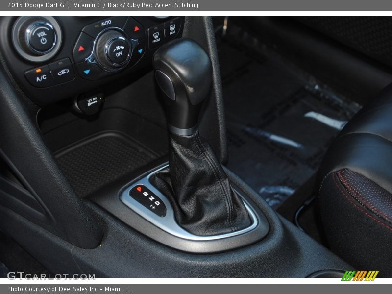 Vitamin C / Black/Ruby Red Accent Stitching 2015 Dodge Dart GT