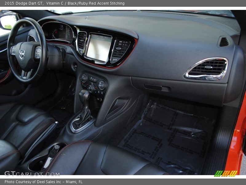 Vitamin C / Black/Ruby Red Accent Stitching 2015 Dodge Dart GT